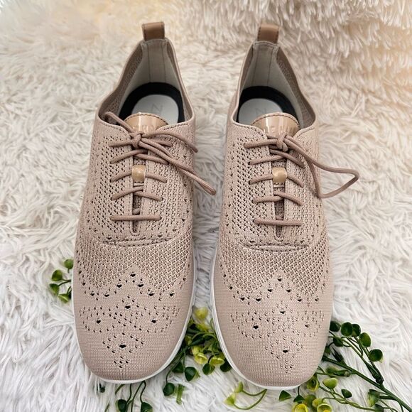 Cole Haan Women's Zerogrand Stitchlite Wingtip Knit Oxford Sneakers Neutral 11 B - Picture 2 of 8